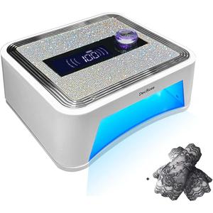 UV LED Nail Lamp Cordless, DecRose 120W Rechargeable UV Light for Gel Nails Portable Nail Dryer Light with Timer, Sparkling Rhinestones Diamond Curing Lamp,Gift for Nail Art Lovers & Professionals