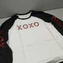 Valentines Shirts for Women Love Letter Print T Shirt Funny Sequin Valentine XOXO Graphic Long Sleeve Causal Tee Tops White, L