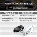 TPMS Sensor, 315MHZ Tire Pressure Monitor System Sensors for Acura MDX 2005 2006 TL 2006-2008 RL 2005-2008|Honda Odyssey Touring 2005-2007 Ridgeline 2006-2014 Pilot 2005-2008 06421-S3V-A04 4PCS
