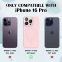 for iPhone 16 Pro Magnetic Case, Luxury Cute Soft Liquid Silicone Case for Women Girls Men Anti-Scratch Anti-Drop Bumper Shockproof Full Camera Lens Protection Cover for iPhone 16 Pro-Pink