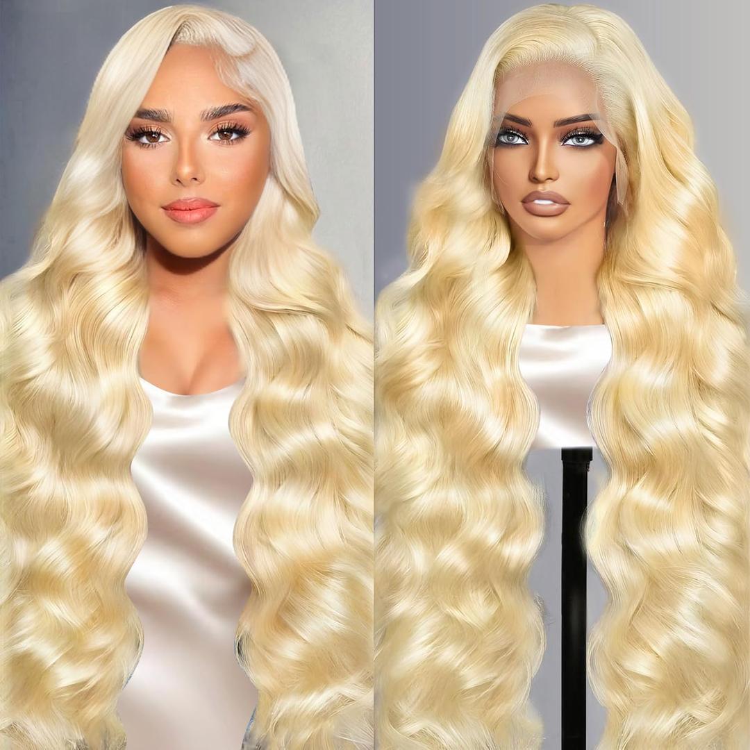 Blonde Wig Human Hair 13X6 613 HD Lace Frontal Wig Human Hair 220 Density Blonde Lace Front Wigs 26 inch Blonde Deep Wave Lace Front Wigs Pre Plucked for Women