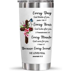 YXOTJHS Christian Gifts for Women, Inspiration Religious Gifts, Bible Verse Encouragement Gifts, Thank You & Birthday Gifts for Women, Mom, Friend, Sister - 20 Oz Stainless Steel Tumbler
