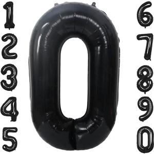 40 Inch Black Number 0 Balloons Helium Giant Black 0 Balloons for Birthday Party Decorations Anniversary Baby Shower Photo Shoot Supplies