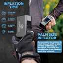 TOPtoper Tiny Bike Pump with Gauge, Max 150 PSI Portable Bicycle Tire Pump with Auto Stop, Mini Electric Bike Air Pump with Presta and Schrader Valve