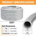 100FT Liquid-Tight Conduit and Connector Kit, 1/2 Flexible Non Metallic Electrical Conduit with 5 Straight and 3 Angle Fittings, PVC Conduit