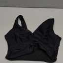 GRAPENT Bikini Tops for Women Cropped StrapCore Tankini Tops Beach Padded Knot Twist Cut Out Adjustable Swimwear Top Only (Medium, Black)