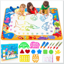 Water Doodle Mat - Kids Painting Writing Color Doodle Drawing Mat Toy Bring Magic Pens Educational Toys for Age 3 4 5 6 7 Year Old Girls Boys Age Toddler Gift
