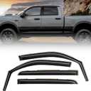 Window Visors Rain Guards for 2019-2024 2025 Dodge RAM 2500/3500 Crew Cab, in-Channel Window Deflectors, Aerodynamic Wind Noise Reduction & UV Protection (4 Pcs)