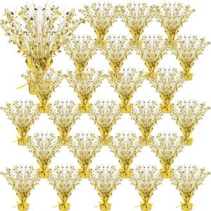 Crowye 26 Pcs Metallic Foil Spray Centerpiece Party Star Decoration Table Decor for Birthday Wedding Graduation Bachelorette Spring Party Holiday(Gold)