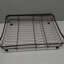 BRIAN & DANY Dish Drying Rack, Dish Racks for Kitchen Counter, Stainless Steel Dish Drainer with Removable Cutlery Holder & Drainboard, Black