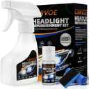 Automotive Headlight Restoration Kit - Refurbishing Fluid & Polishing Cleaner for Oxidized, Yellowed Headlamps, Enhanced Hydrophobic Coating for Superior Gloss & Protection on All Vehicles