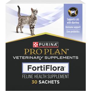Purina Pro Plan Veterinary Supplements FortiFlora Probiotics for Cats for Digestive Gut Health and Diarrhea - 30 ct. Box