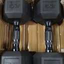 Set of 2 Rubber Coated Dumbbells 2×25LB, Black