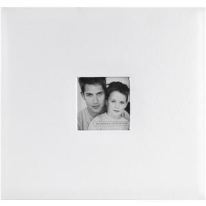 MCS Expandable 10-Page Fabric Scrapbook Album with Photo Opening Cover and 12 x 12 Inch Pages, 13.5 x 12.5 Inch, White