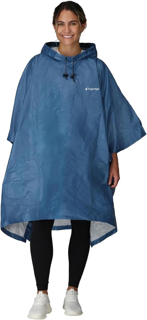 FROGG TOGGS Ultra-lite2 Waterproof, Breathable Rain Poncho, Adult and Youth Sizes (Blue)