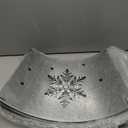 WKHOMEDECO 15.5" Galvanized Christmas Tree Collar, Snowflake Diecut Metal Christmas Tree Collars for Artificial Trees, Beautiful Tree Collar for Pencil Tree Decorates Your Home for The Holidays