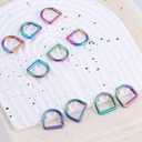 3 x 10pcs Metal D Ring Spring Key Hooks Keyring Clip for Keychain Buckle, Backpacks Handbag Purse Hardware, DIY Crafts (Rainbow)