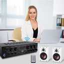 Pyle Bluetooth Wireless Home Amplifier System - Upgraded 6 Channel Audio, 750 Watt Power, Easy Karaoke, Stereo Receiver w USB-A, Micro SD, Headphone, 2 Microphone Input w/Echo, Talkover for PA