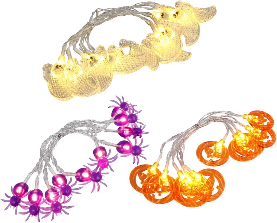IMIKEYA 3sets Halloween Spider Decorative String Lights Creepy Battery Operated Layout for Indoor and Outdoor Decor Warm Led Lights for Halloween Parties and Decorations