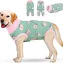 KOESON Recovery Suit for Dogs, Female Male Pet Surgery Onesie Post Spay Neuter, Professional Dog Abdominal Recovery Shirt with Pee Hole, Soft Surgical Bodysuit Anti-Licking, Strawberry XL