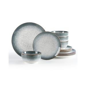 Sweejar 24 Piece Dinnerware Sets for 8, Porcelain Plates and Bowls Set for Kitchen, Housewaring Gift, Chip and Scratch Resistant, Easy Cleaning Dishes Set, Stack Compactly Dishware, LightGray