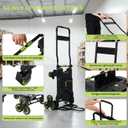 Upgraded 3 in 1 Convertible Folding Hand Truck with Brakes, Hand Truck Dolly Heavy Duty 660lbs Capacity, Stair Climbing Cart with Adjustable Shovel Board and Fixed Handle for Moving