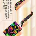 ID Badge Holder with Retractable and Detachable Lanyard, Cute Badge Reel Breakaway Lanyard with Carabiner Clip for Women, Teachers, Nurses, Perfect Work and Office (Colourful Haloween Pumpkins)