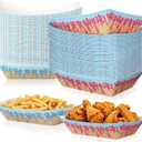 100 Pack 2Lb Baseball Snack Trays Ice Cream Drip Birthday Decorations, Baseball Paper Food Boat Trays, Ice Cream Drip Disposable Serving Boat Plate for Snack Popcorn Bakery Dessert Sandwich