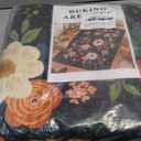 DUKINO 3x4 Area Rug, Lightweight Non Slip Washable Floral Rug, Indoor Low Pile & Non-Shedding Boho Design Carpets for Bedroom, Kitchen, Dining Room, Black