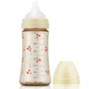 Grosmimi PPSU Baby Bottle, BPA Free (10oz Cherry_Pure Gold)