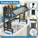 Over the Sink Dish Drying Rack 3 Tier with Cover.Space-Saving Dish Drainer Organizer for Dishes, Glasses, Bowls & Cutlery.Tidy Kitchen Counter Storage Solution