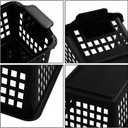 Begale Small Plastic Storage Baskets, Black, 11.6"L x 5"W x 3.4"H, Set of 6