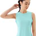 Women's Open Back Workout Tops - Sleeveless Yoga Tank Tops for Women, Moisture-Wicking Athletic Shirts for Running (Blue, M)