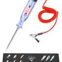 Test Light Automotive,Circuit Tester 6V-12V-24V,Heavy Duty Light Tester and Bidirectional Voltage Tester, for Continuity Voltage, for Sedan, SUV, RV, Truck (Red,Round Shape-LED Bulb, 4 Pack