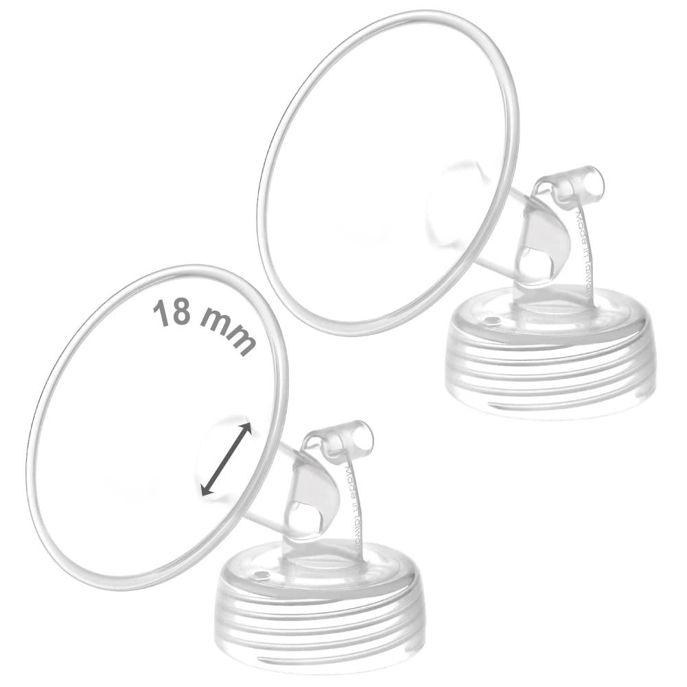 Maymom 18mm Wide Neck Pump Part Compatible with Spectra S1/S2 Pumps; Incl Wide Mouth Flange; Not Original Spectra Flange; Replaces Shield; Compatible with Motif Luna Pumps