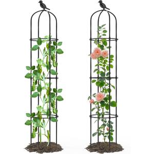Trellis for Climbing Plants Outdoor - 69"(H), Expandable and Rust-Proof Metal Plant Support, Easy Installation, Garden Trellis for Potted Roses, Vines, Jasmine(2 Pack), 69"h-2pcs