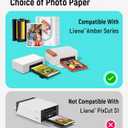 Liene Amber M100/M200/M110/M210 4x6" Photo Printer 80 Sheets Photo Paper & 2 Ink Cartridges Refill, Dye Sublimation, Only for Liene DHP512/DHP513/DHP514/DHP515 Printer, for Display, Framing, Scrapbook