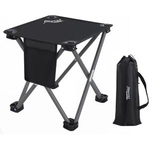 Roptat Camping Stool,Portable Folding Compact Lightweight Stool Seat for Camping Fishing Hiking Gardening Outdoor Walking Backpacking Travelling and Beach with Carry Bag (Black)