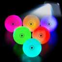 THIODOON Glow in The Dark Golf Balls - 7 Color LED, No Timer, Easy On/Off, 6 Pack