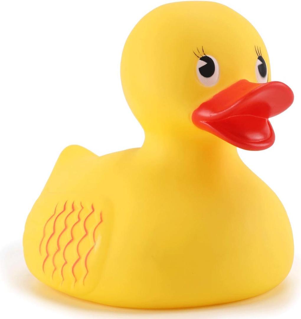 10" Jumbo Classic Yellow Rubber Duck Bathtime Toy, Floating Fun Pool Preschool Bathtub Toy, Giant Flexible Large Yellow Duck for Kids (1)