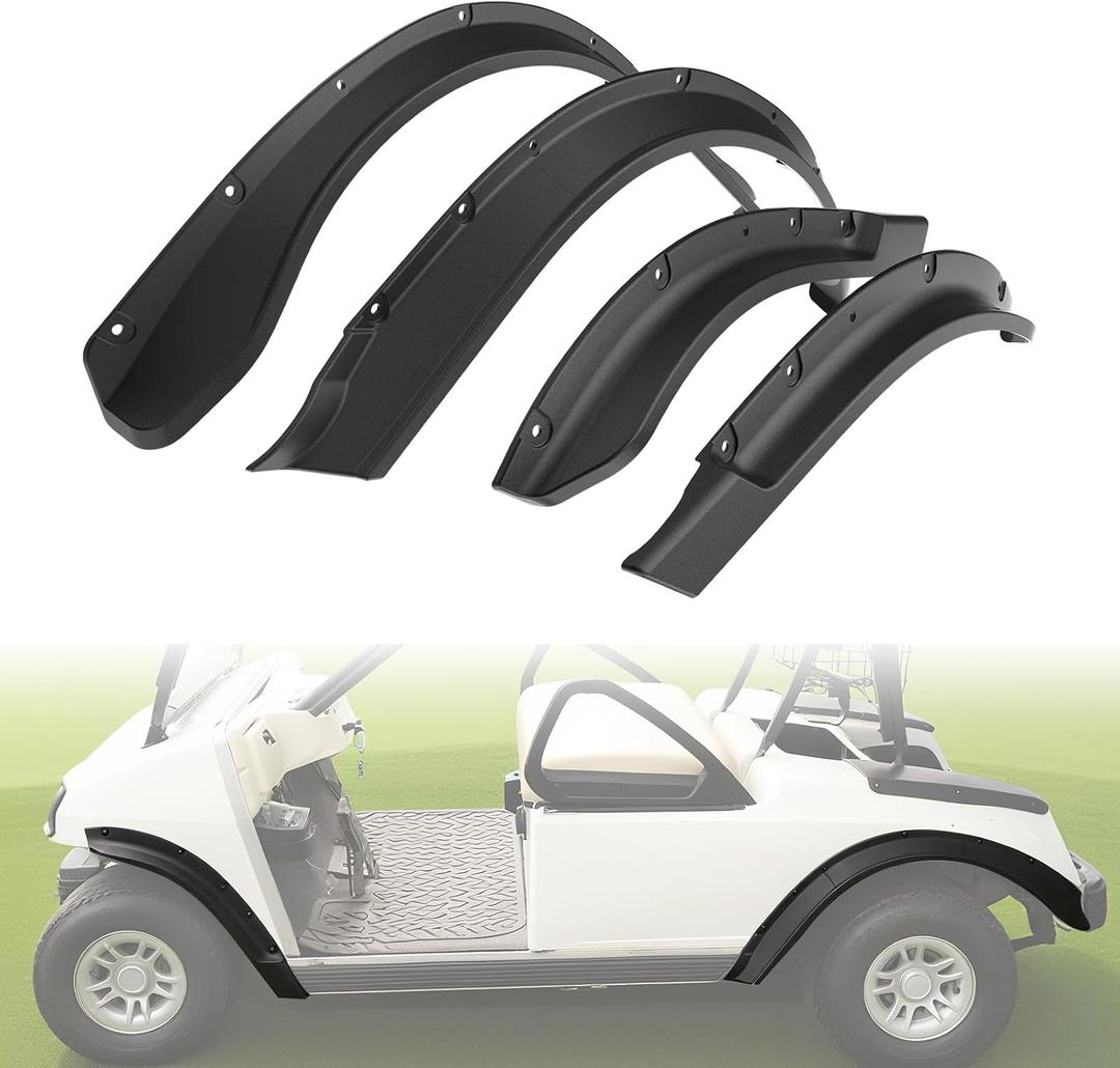 Fender Flares for Club Car DS 1993-up Gas & Electric Models, Combined Golf Cart Front and Rear Mud Guards with Hardware, Durable Injection-Molded PP Plastic (Not for Modified Carts) 4PCS