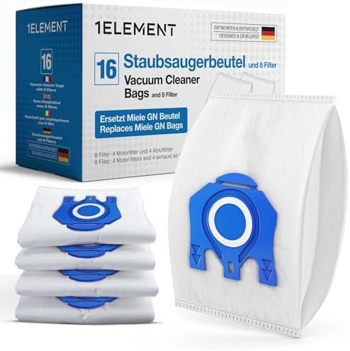 16 Vacuum Cleaner Bags GN – Compatible Replacement for Miele Vacuum Cleaner Bags – Fits Classic C1, Complete C2 & C3 Canister Vacuums – S8340, S8000, S5000, S2000, S600 Series