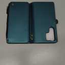 Defencase for Samsung Galaxy S23 Ultra Magnetic Wallet Case Compatible with Magsafe with RFID Blocking Zipper & Card Holder Women, PU Leather Detachable Phone Case for Galaxy S23 Ultra 6.8, Blue Green