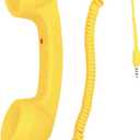 Retro 3.5mm Telephone Handset Cell Phone Receiver Mic Microphone Speaker for iPhone iPad Mobile Phones Cellphone Smartphone (Yellow)