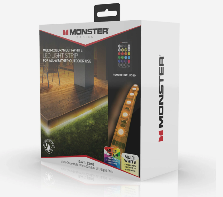 Monster Multi-Color Multi-White Outdoor LED Light Strip with Remote – 16.4ft/5m