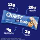 Quest Nutrition Blueberry Muffin Protein Bars, 20g Protein, 2g Sugar, 5g Net Carb, High Fiber, Gluten Free, Keto Friendly, 12 Count (EXP 05/27/27)