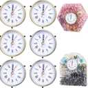 6 PCS Roman Numerals Clocks for Resin Mold, Battery Powered Quartz Clock, Golden Silver Clock Components for Epoxy Resin Clock Casting DIY Table Clock Decor