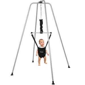 Cowiewie Baby Jumper with Stand, Baby Jumper 2 in 1 Walking Harness Function, Quick-Folding Stand for Easy Storage, 6-12 Months Baby Infants