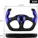 Universal Racing Steering Wheel, 6 Bolt Anti-Slip Leather and Aluminum Gaming Steering Wheel with Horn Button for Racing/Car Sim Driving/JDM Sports