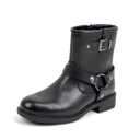VJH confort Women's Ankle Boots Comfortable Low Chunky Heel Round Toe Buckle Fashion Booties with Zipper Size 8.5